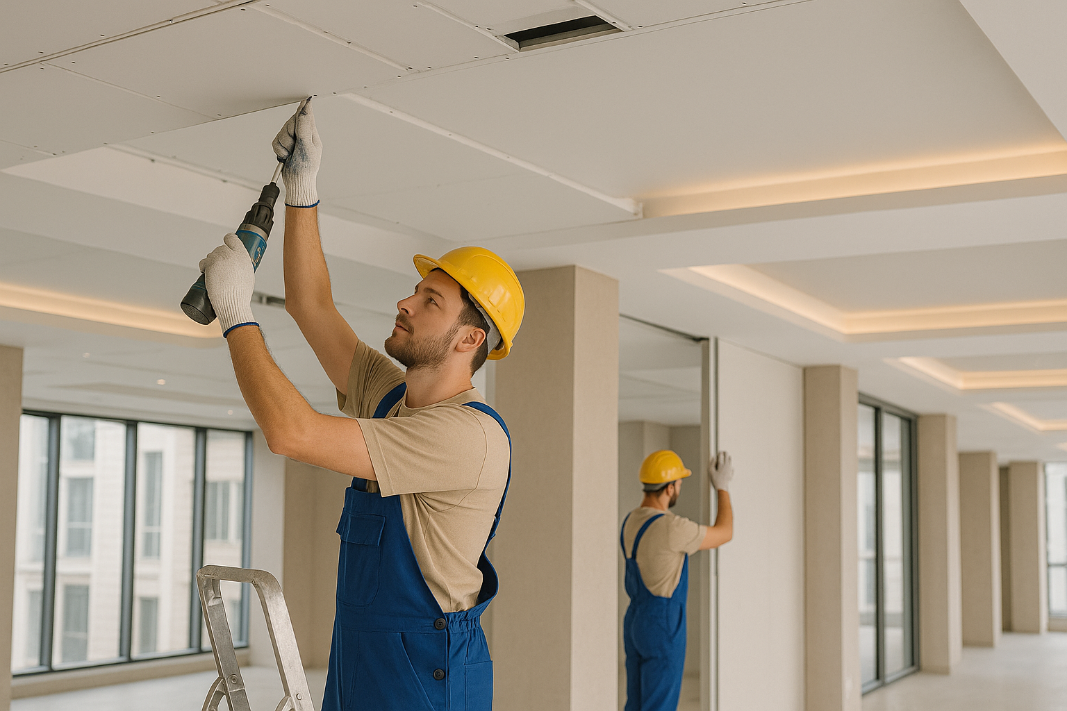 SAMA SAMNAN is a well-known and respected gypsum contractor in Dubai that does great work on ceiling and wall partitions for homes and businesses. Our skilled staff are experienced at making beautiful gypsum works, designing gypsum ceilings, and putting up false ceilings. We make sure that every project is stylish, strong, and high-quality.